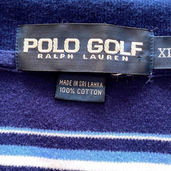 Polo Golf by Ralph Lauren striped polo shirt. Rare plaid crest shield. XL - Picture 7 of 10